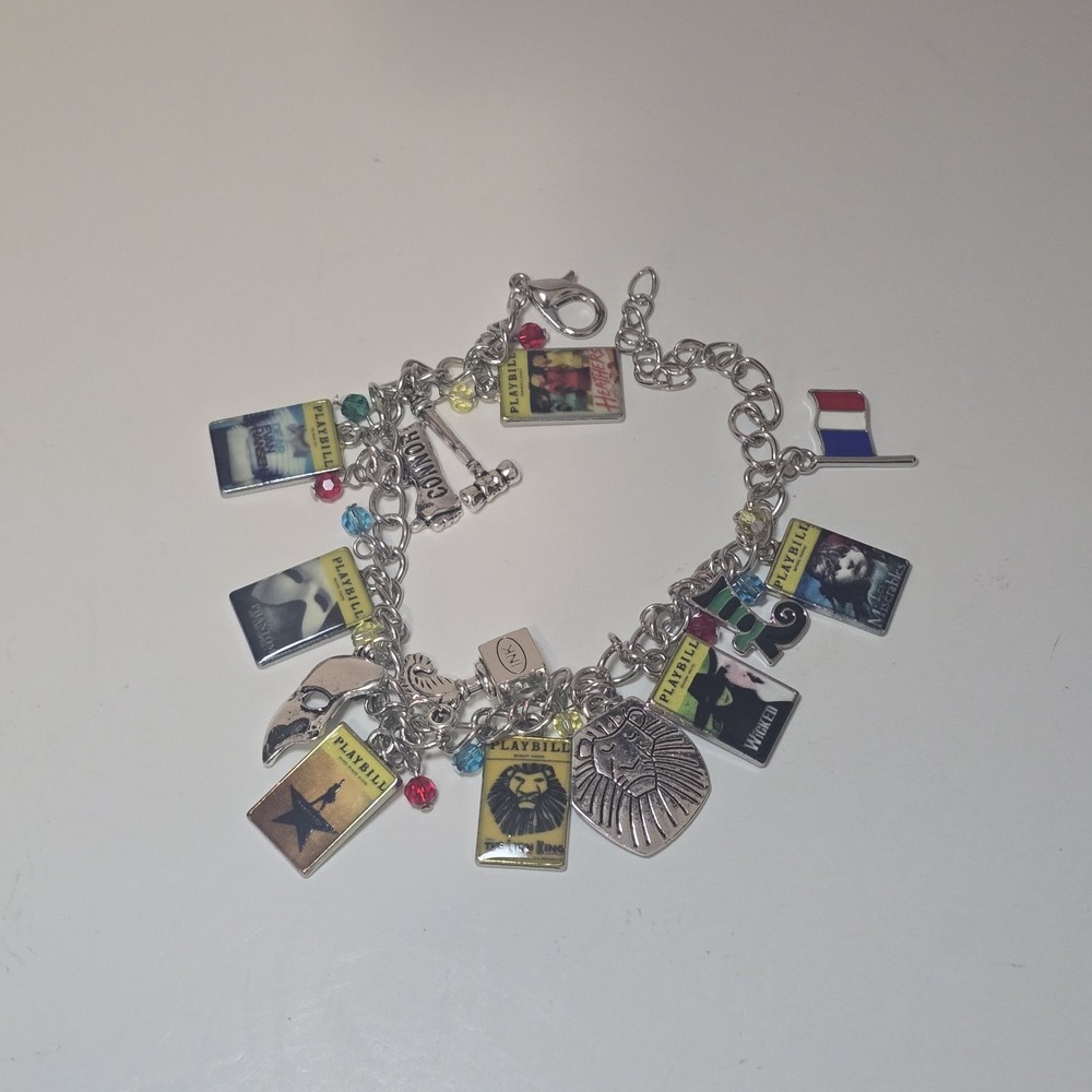 Broadway Playbill Charm Bracelet Hamilton Wicked Lion King Phantom Musicals